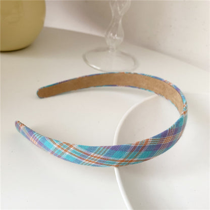 Super Sweet Plaid Flower Solid Color Fabric Headband
