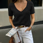 Casual Style Woolen Short-sleeved T-shirt Women's Sweater