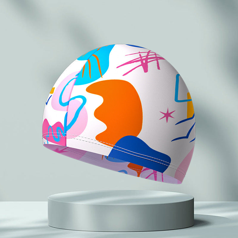 Simple Printing High Elastic Comfortable Swimming Cap