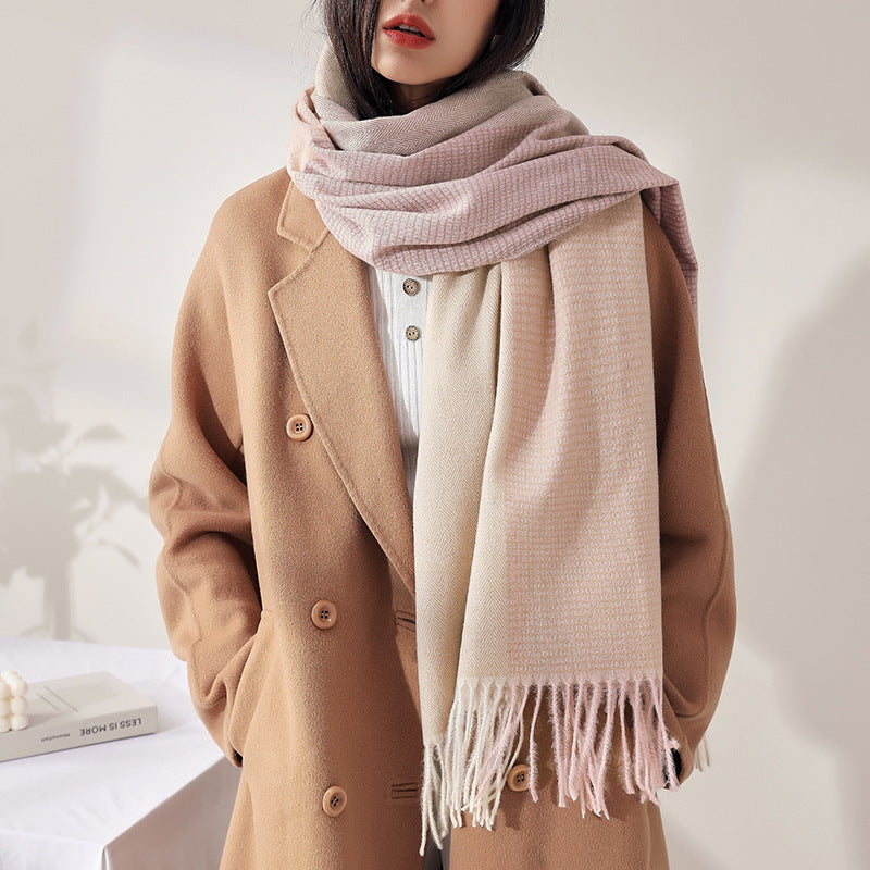 Women's Fashion Warm Tassel Outer Scarf