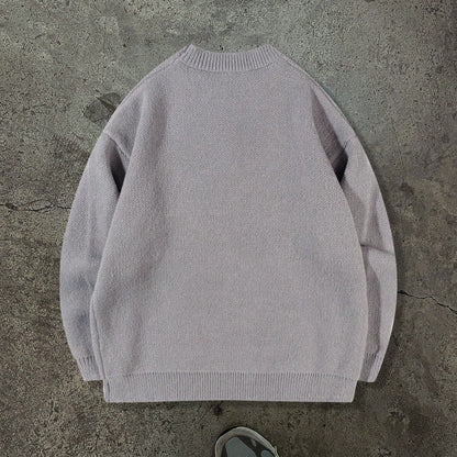 Loose Geometric Jacquard Pullover Knitted Sweater