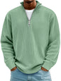 Casual Ribbed Stand Collar Zipper Corduroy Long Sleeve