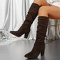 Style Chunky Heel Pointed-toe Fashion Female Boots