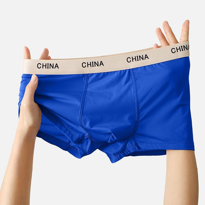 Men's Ice Silk Boxer Shorts Summer Thin Breathable Boxer