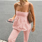 Women's Casual Tube Top Straight-leg Trousers Suit