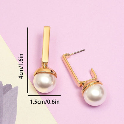 Square And Round Face French Pearl Earrings Niche