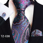 Paisley Tie Square Scarf Pocket Square Cufflinks Three-piece Set