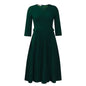 Women's Solid Color Plus Size Fashion Pleated Dress