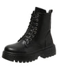 British Style Boots With Chunky Heels Women's Platform Lace-up