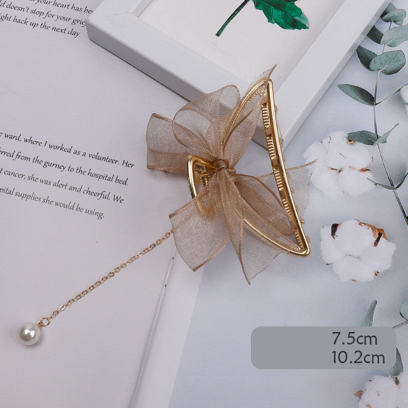 Mesh Bow Hairpin Female Disc Hair Grabbing Clip