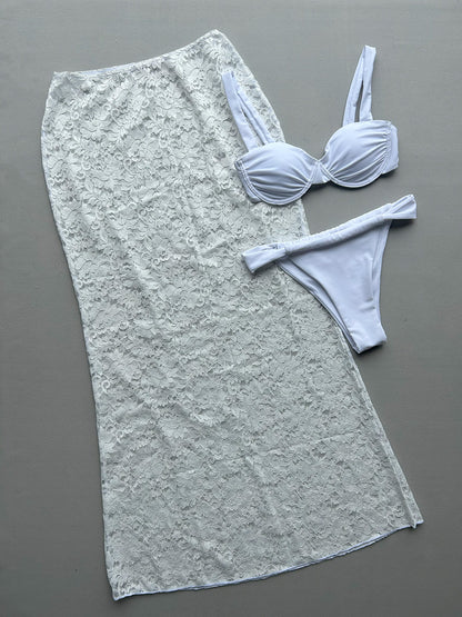 Three Piece Bikini Lace Split Women's Set