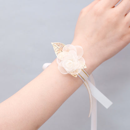 Golden Champagne Dried Flower Rose Bride Wedding Groom Corsage