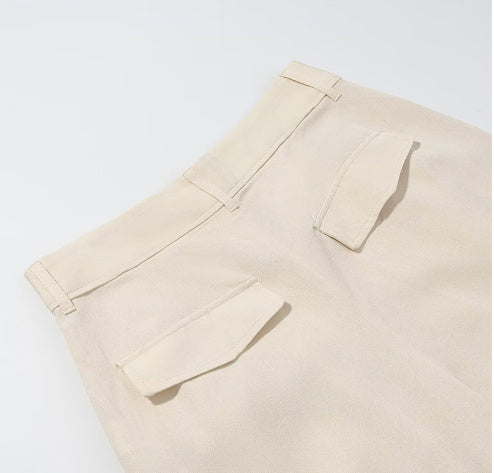 High Waist Wide Leg Draping Pleated Trousers