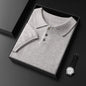 Men's Elbow-sleeved Top Polo Collar Cashmere T-shirt