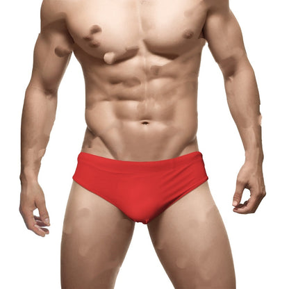 Solid Color Nylon Men's Swim Briefs Low Waist Sexy