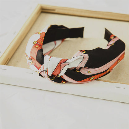 New Cross-knotted Wide Version Crimped Chain Headband