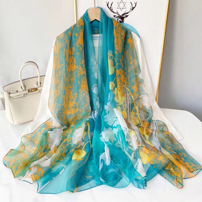 Yourou China Rose Printed Scarf