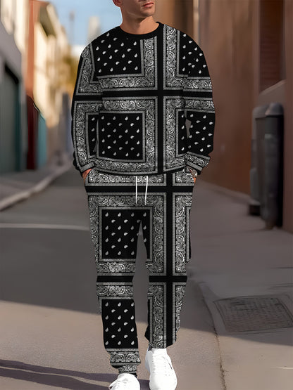 Fashion Simple Printing Sports Leisure Men's Suit