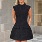 New Women's Elegant Fashion Solid Color Short Dress