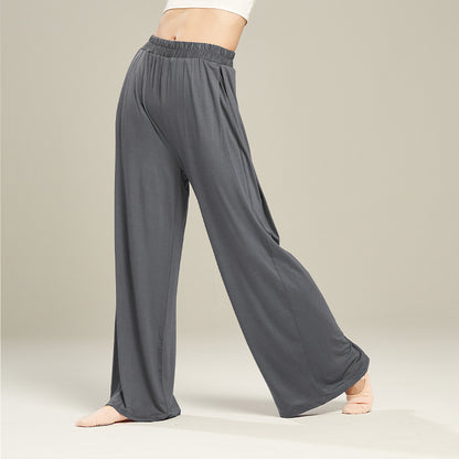 Women's Solid Color High Waist Stretch Modal Cloud Wide Leg Pants