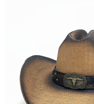 Retro Cowboy Hat Cow Head Belt Decoration