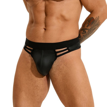 European And American Men's Sexy Underwear Plus Size Sexy Briefs Imitation Leather