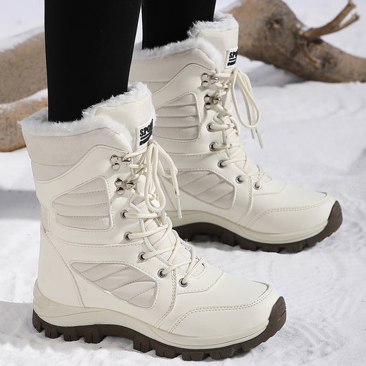 Thickened Long Wool Plus Velvet Warm Snow Boots