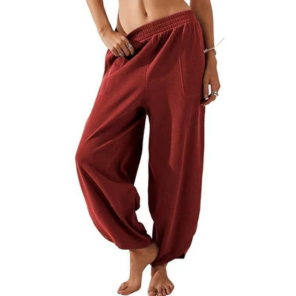 Women's Casual Pure Color All-matching Casual Pants With Pockets