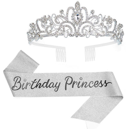 Birthday Party Crown Shoulder Strap Girl Princess Strap Suit
