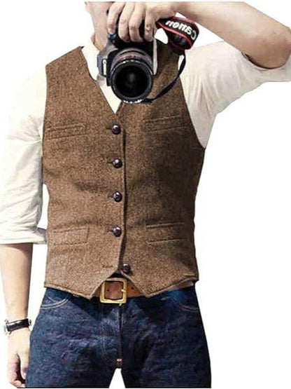 Fashion Casual Herringbone Men's Vest