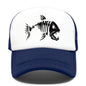 Fish Bone Print Mesh Cap Baseball Cap