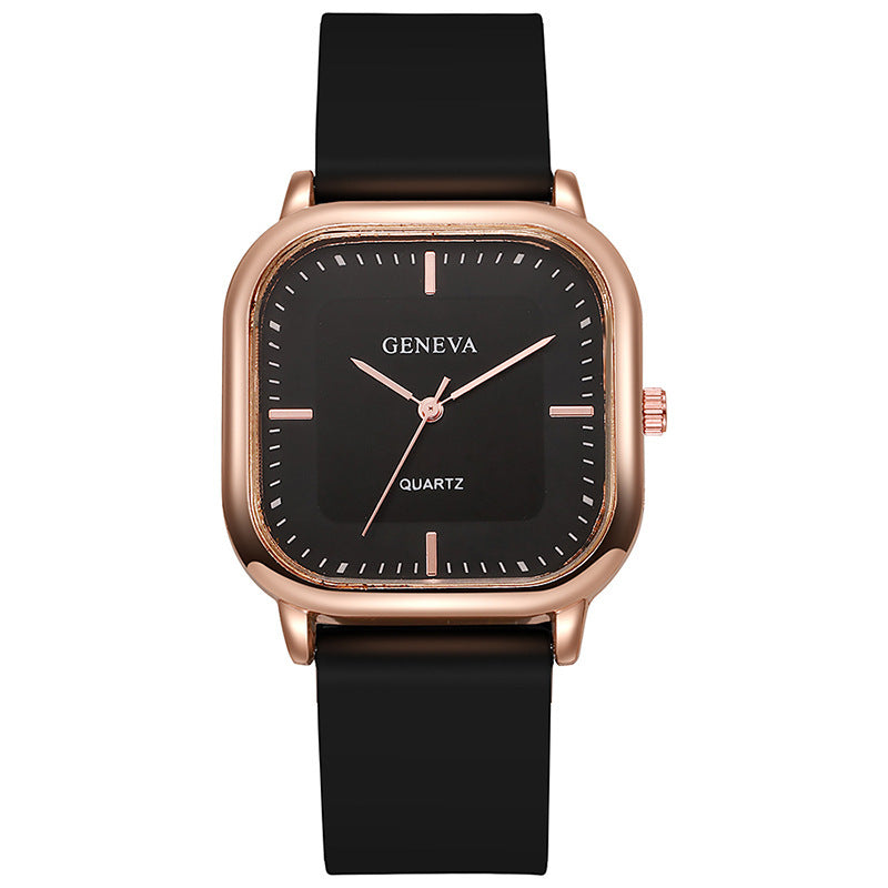 Women's Silicone Strap Fashionable Rose Gold Watch