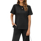 Sexy Women's Round Neck Loose Pullover Short-sleeved Top