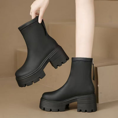 British Style Thin And All-matching Platform Ankle Boots