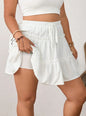 White Adjustable Lace-up Exposure-proof Skirt