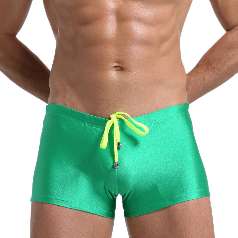 Men's Boxer Swimming Trunks Fashion Lace-up Design