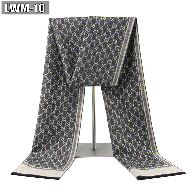 Men's Scarf European And American Cashmere Autumn And Winter Business Plaid