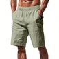 Men's Beach Pants Loose Casual Linen Solid Color Shorts
