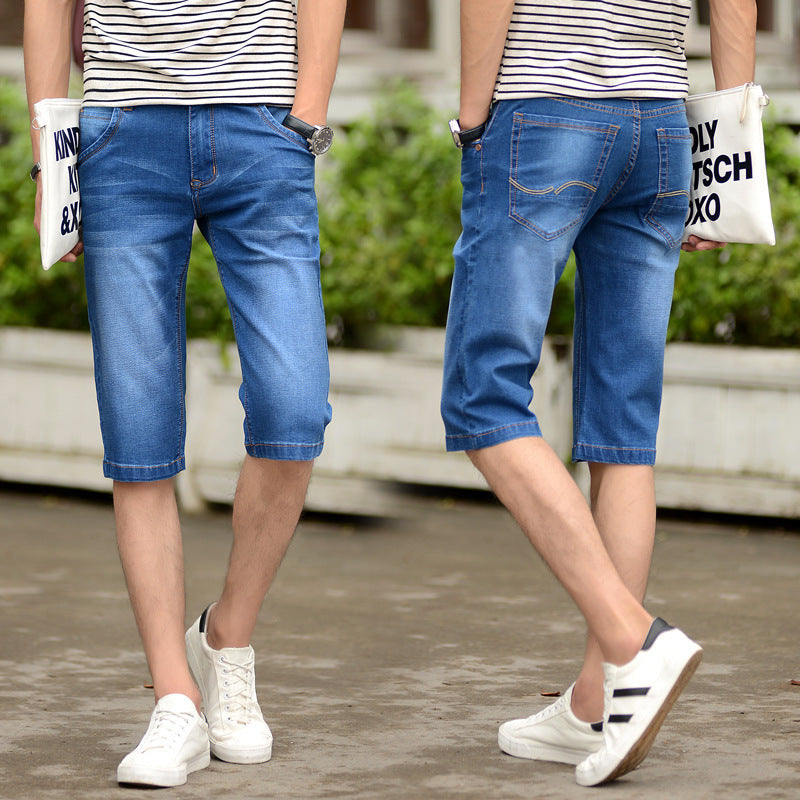 Cropped Denim Shorts Men's Youth Ultra-thin
