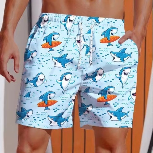 Men's Versatile Casual Loose 3D Printed Shorts