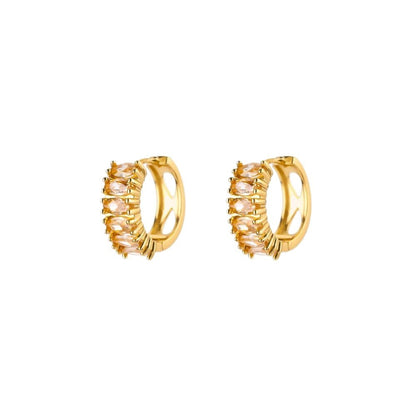 Exquisite Geometric Inlaid Zircon Earrings