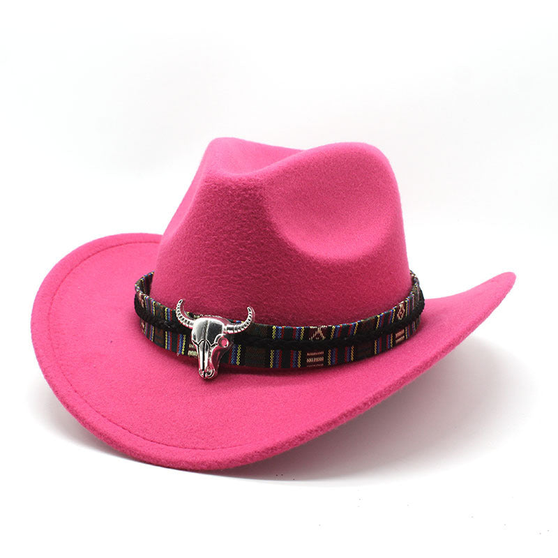 Western Cowboy Hat Woolen Jazz Male Ladies' National Style
