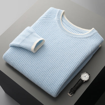 New Round Neck Double-strand Thickened Sweater For Men