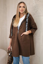 Hooded Sports Women's Large Size Long Sleeve Zipper Woolen Coat