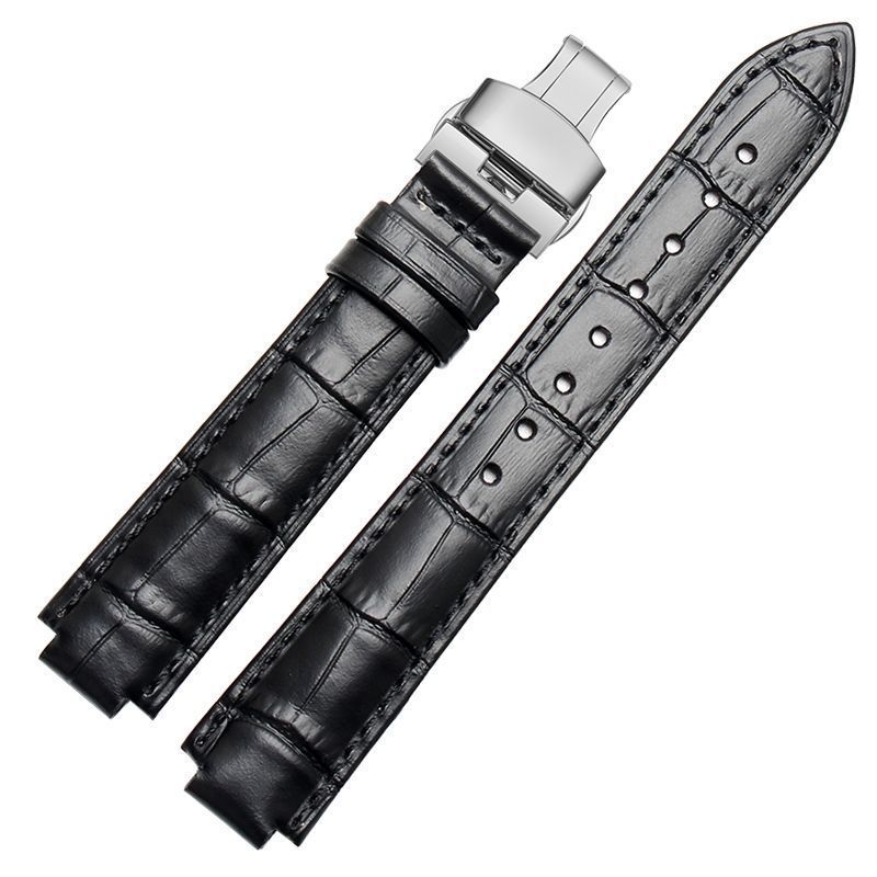 Silicone Watch Strap Top Layer Cowhide Leather