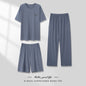Men's Pajamas Thin Spring And Summer Modal Short-sleeved Trousers Three-piece Home Wear Suit