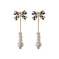 Women's New Pearl Bow Earrings