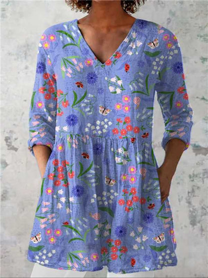 Female Creative Fish Pattern Vacation Style Dress
