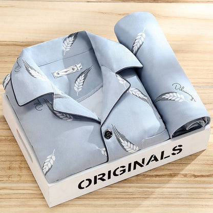 Pajamas Men's Spring And Autumn Long-sleeved Homewear Suit