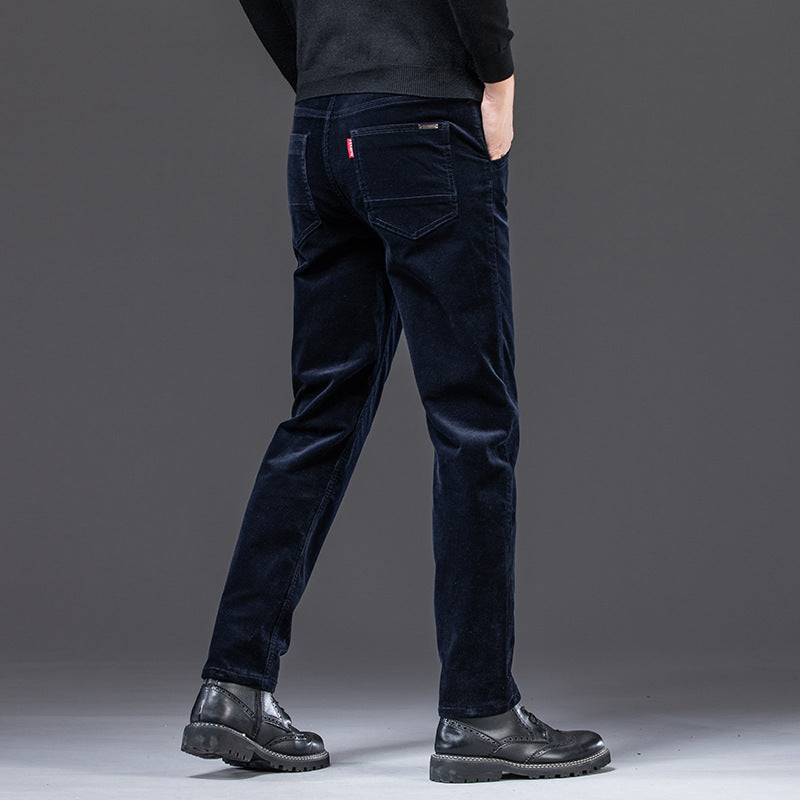 Straight Slim-Fit Corduroy Keep Warm Outerwear Corduroy Trousers